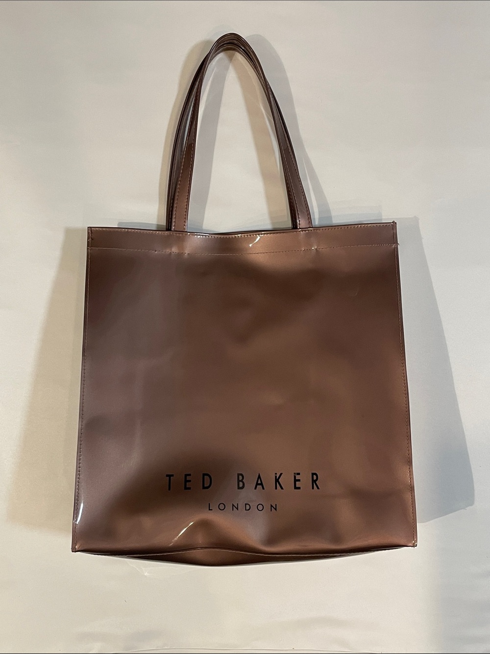 Ted Baker Hanacon PVC Bow Tote Shopper Bag Purse Glitter Rose Gold
